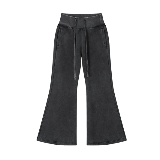 Womens MC Plain Jane Vintage Washed Flared Fleece Pants