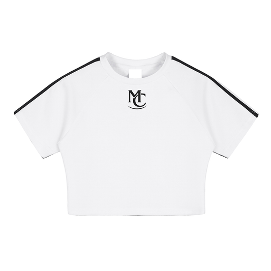 Womens Wht MC Taped Crop Top