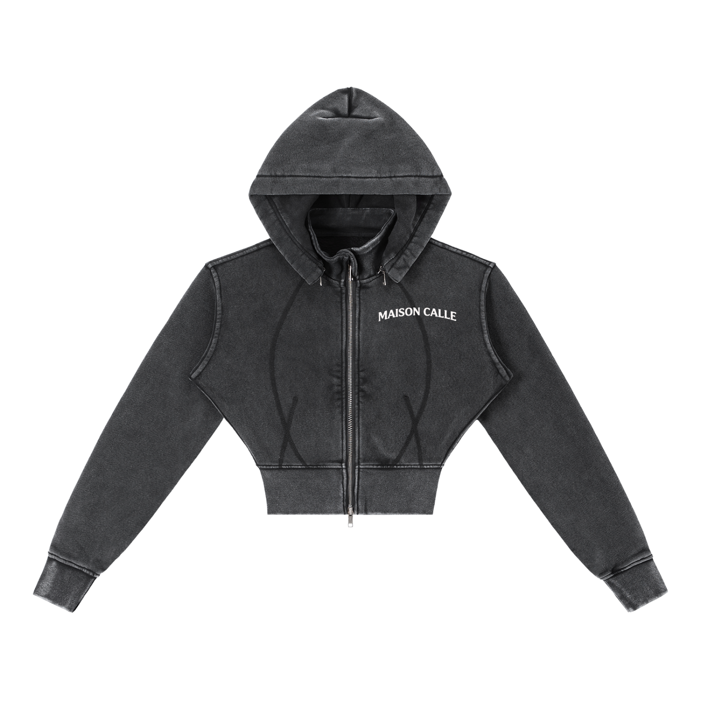 Womens MC Vintage Washed Cropped Fleece Hoodie