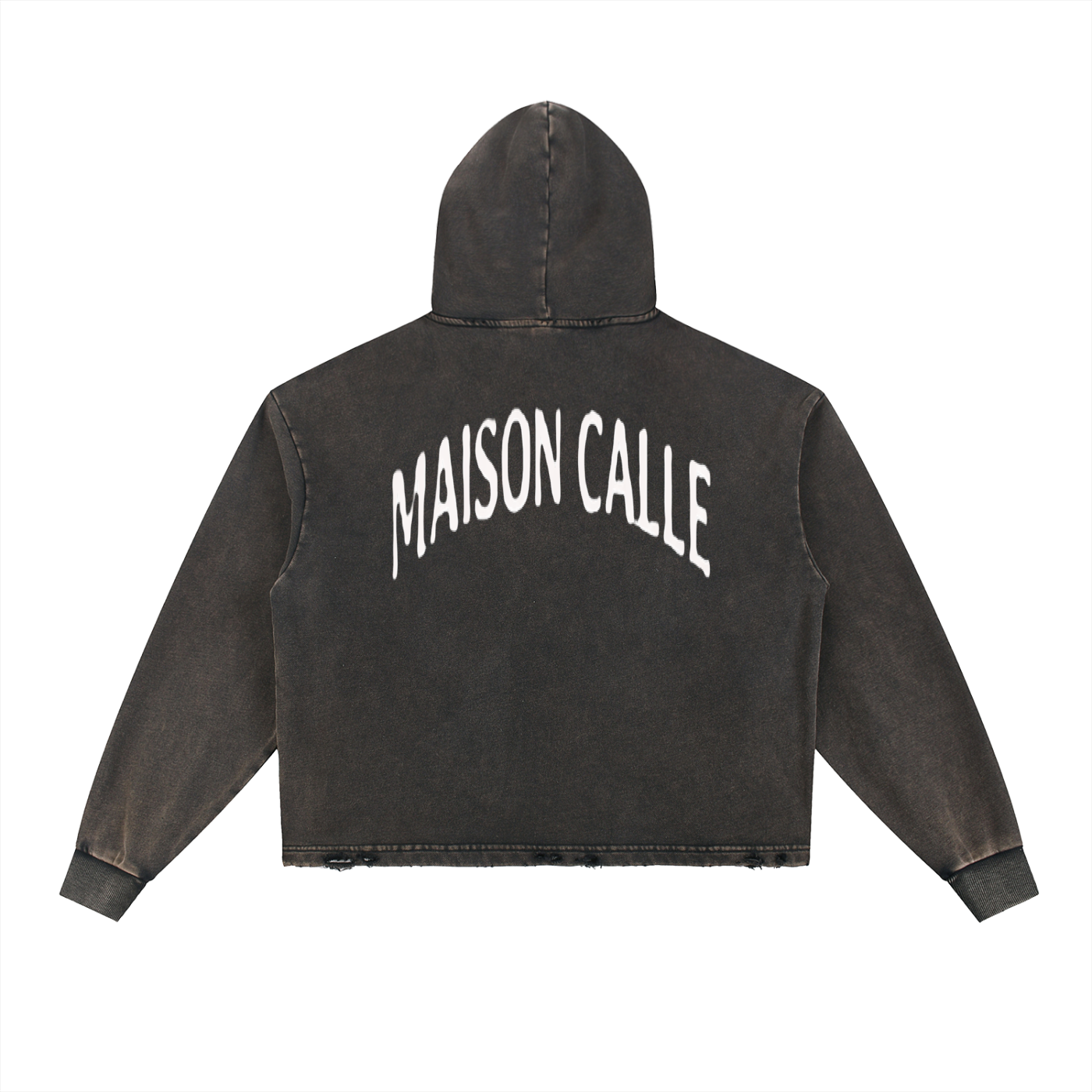 Mens MC Vintage Washed Frayed-Hem Hoodie