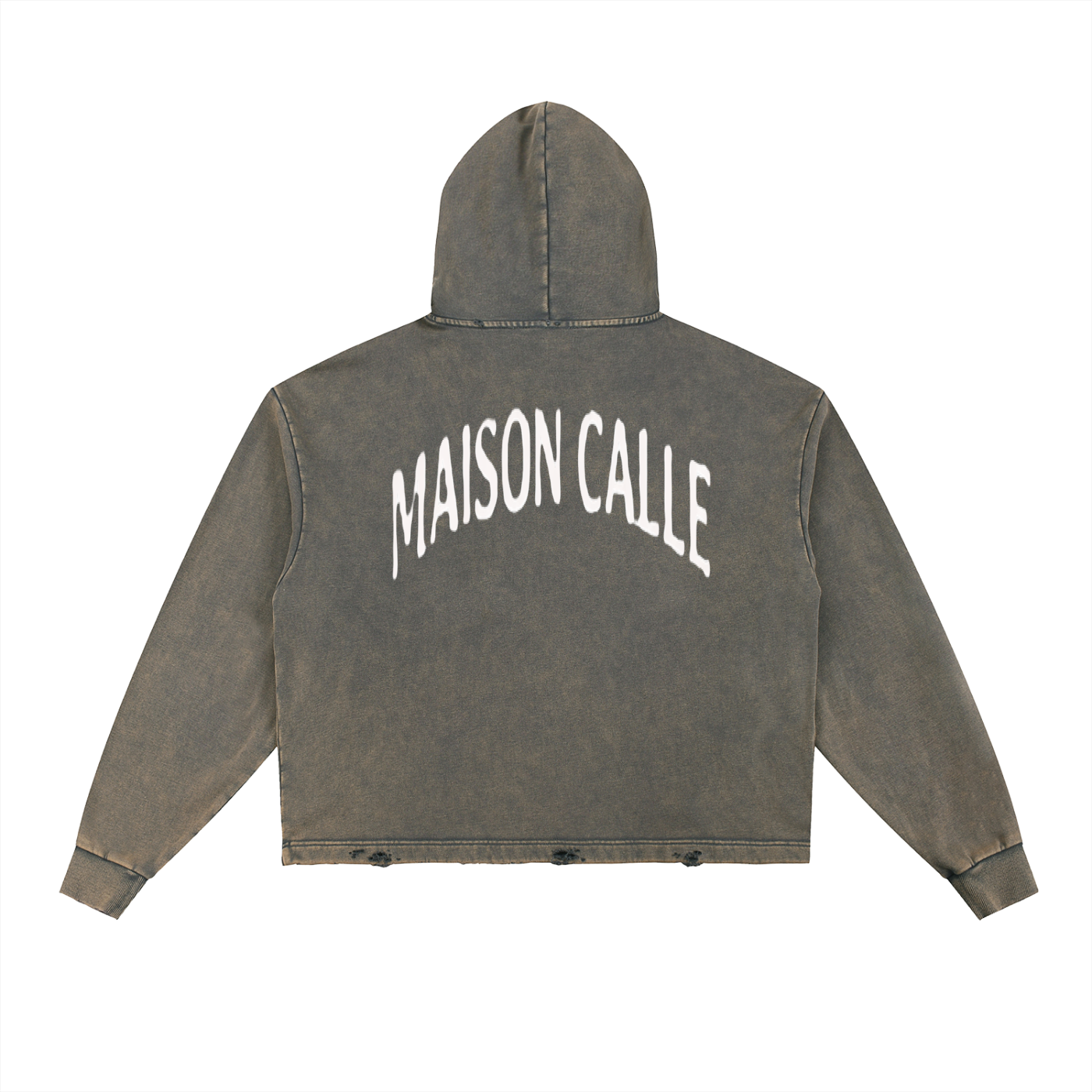 Mens MC Vintage Washed Frayed-Hem Hoodie