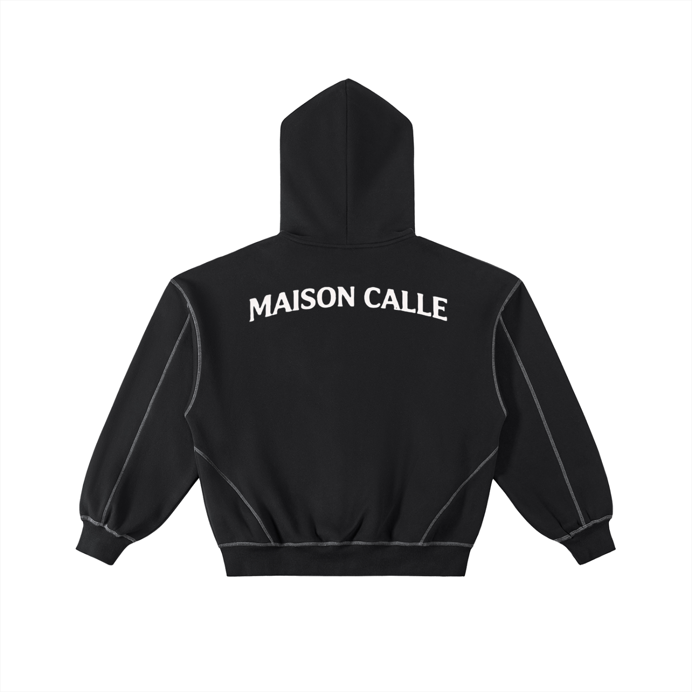 Mens Contrast-Stitched Boxy MC Fleece Zip Hoodie