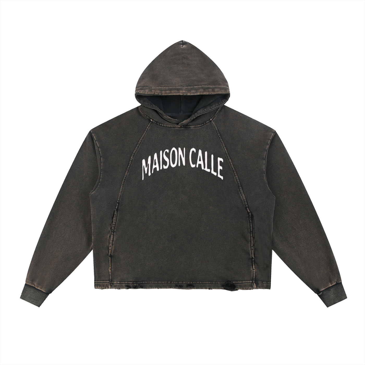 Mens MC Vintage Washed Frayed-Hem Hoodie