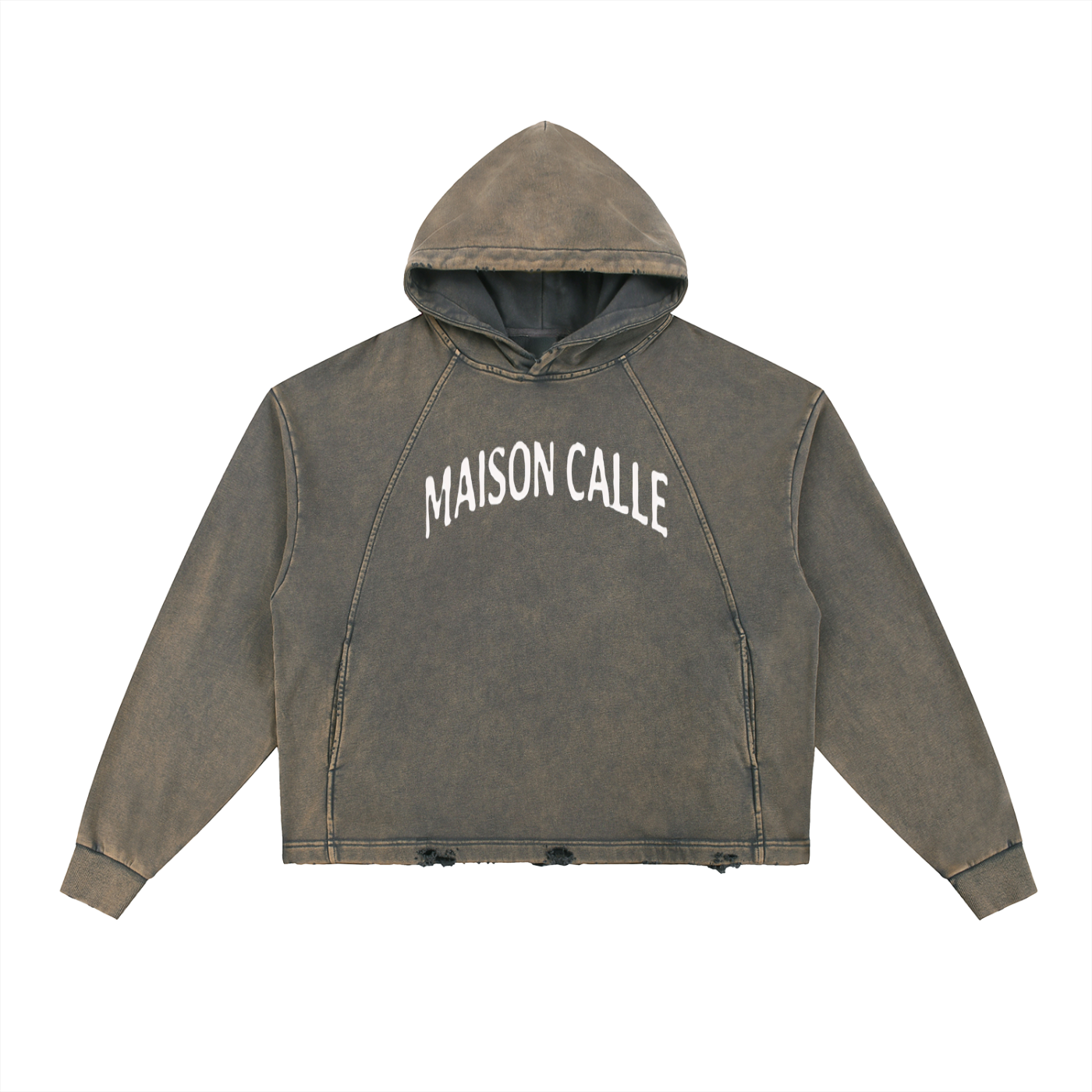 Mens MC Vintage Washed Frayed-Hem Hoodie
