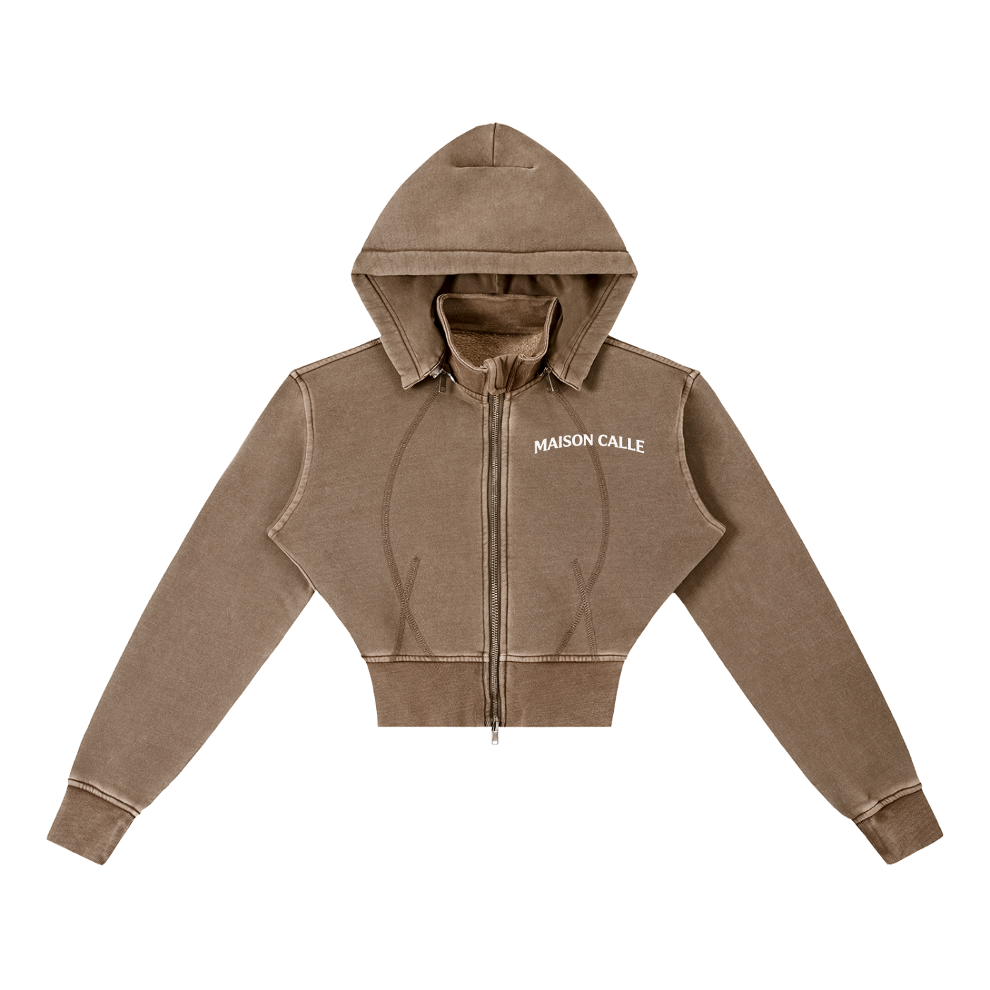 Womens MC Vintage Washed Cropped Fleece Hoodie