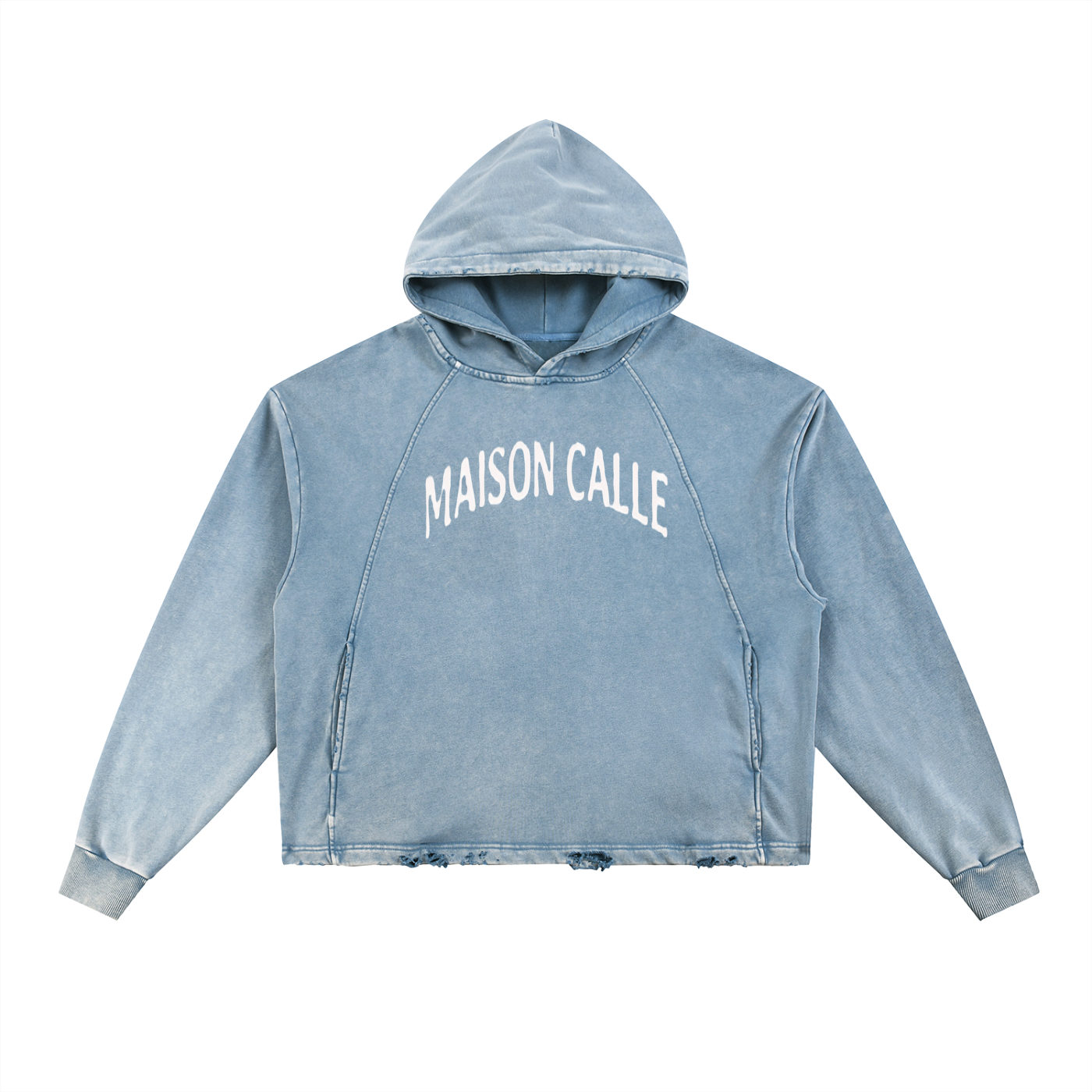 Mens MC Vintage Washed Frayed-Hem Hoodie
